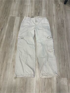 Women’s  Light Beige Cargo Pants with Adjustable Hem
